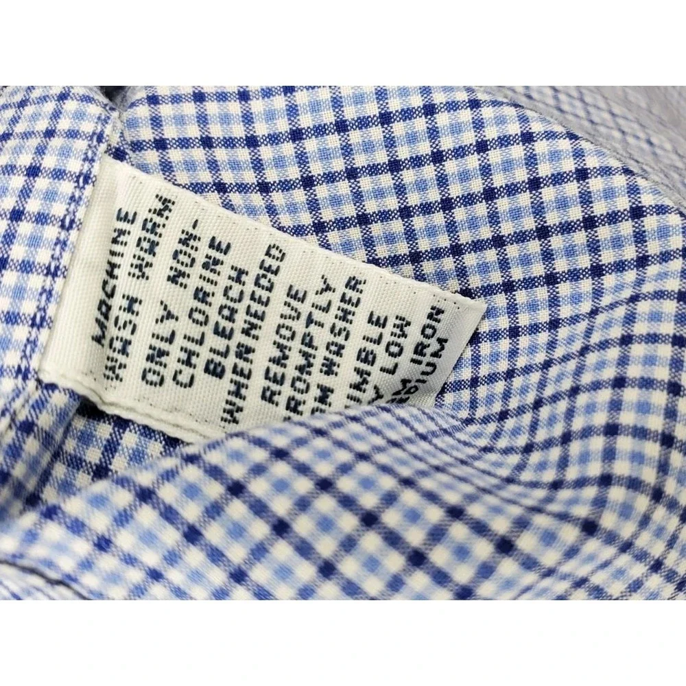 Polo Ralph Lauren Mens 14.5 33 Blue Plaid Classic Fit Button Up Shirt